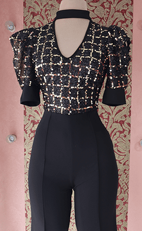 Jumpsuit Cuadros Lentejuela