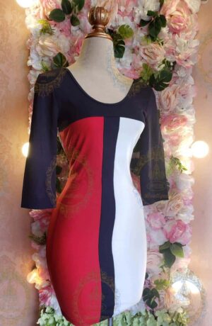 vestido licra escote redondo