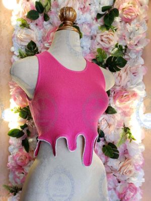 top tejido base cristales