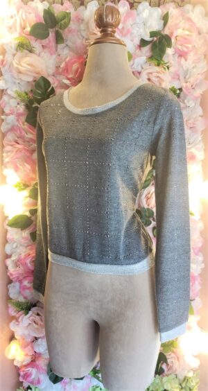 II SUDADERA DE CUADROS CON PIEDRITAS