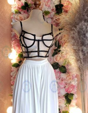 set pantalón plisado doble top