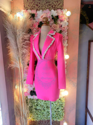 vestido corto bandage escote espalda