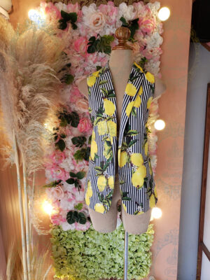 chaleco rayas estampado limones