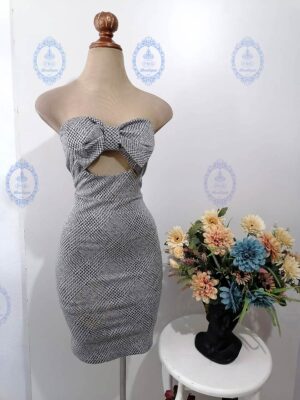 Vestido corto pata de gallo