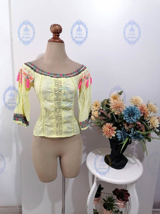 blusa encaje resorte colores