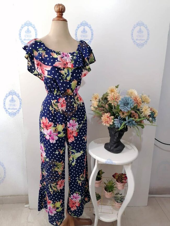 coordinado blusa y pantalon flores