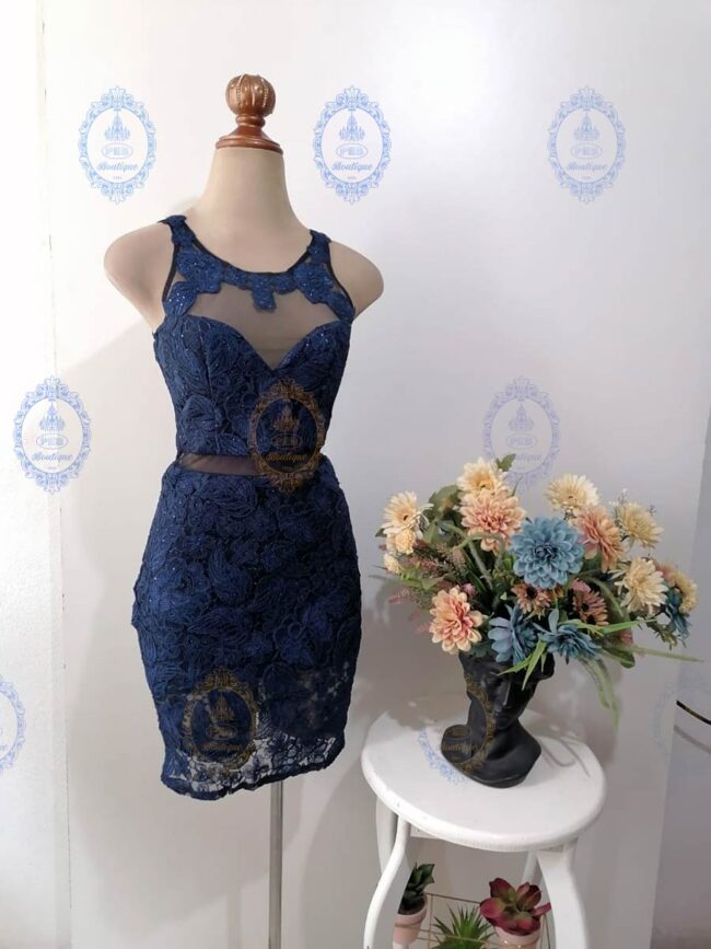 vestido transparencia encaje con brillitos