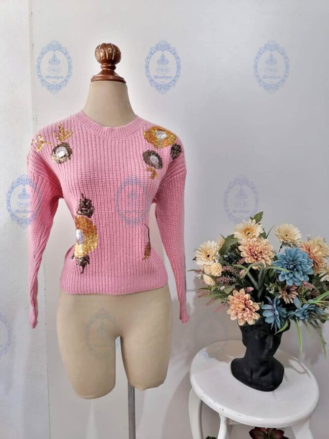 suéter tejido lentejuela