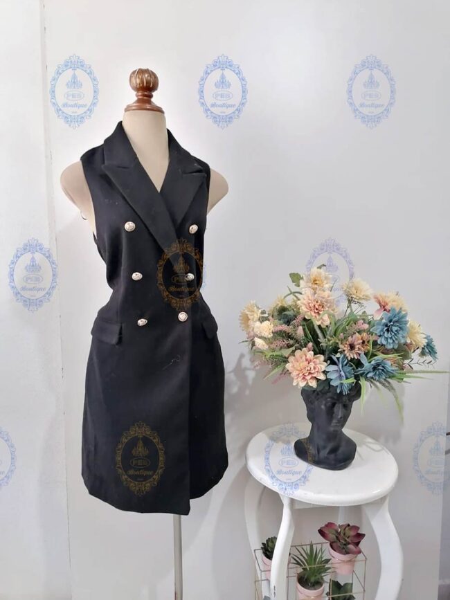 chaleco largo botones dorados